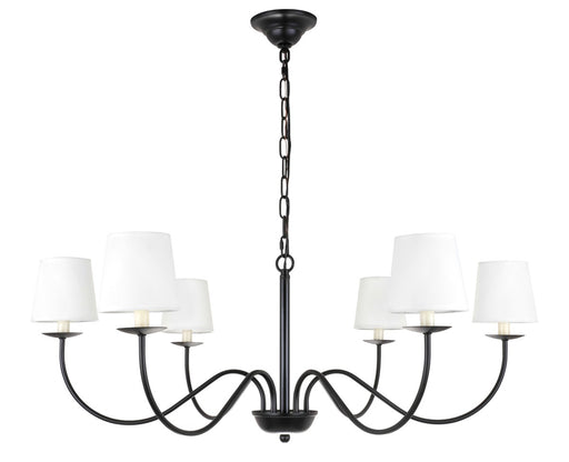 Eclipse 6-Light Chandelier in Black & White Shade