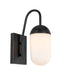 Kace 1-Light Wall Sconce in Black & Frosted White Glass