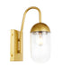 Kace 1-Light Wall Sconce in Brass & Clear Glass