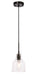 Pierce 1-Light Pendant in Black & Clear Seeded Glass