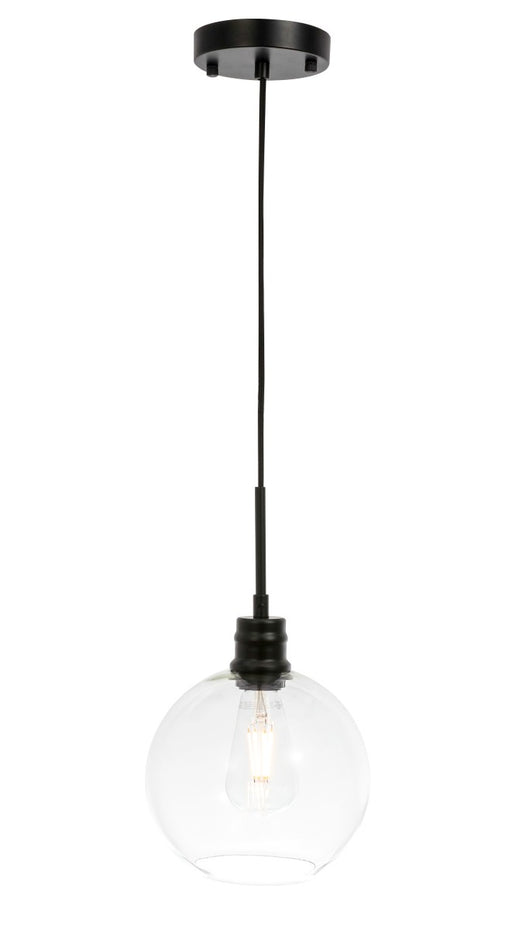 Emett 1-Light Pendant in Black & Clear Glass
