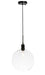 Emett 1-Light Pendant in Black & Clear Glass