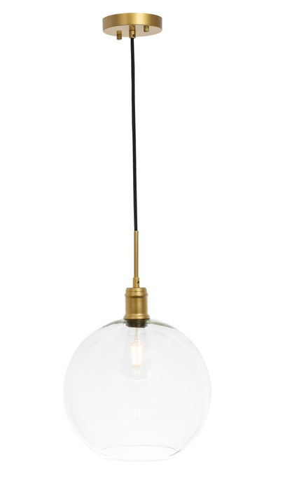 Emett 1-Light Pendant in Brass & Clear Glass
