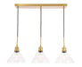 Clive 3-Light Pendant in Brass & Clear Seeded Glass