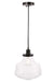 Lyle 1-Light Pendant in Black & Clear Seeded Glass