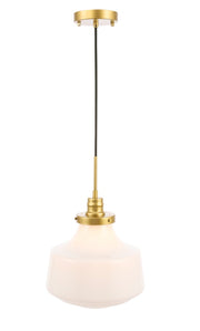 Lyle 1-Light Pendant in Brass & Frosted White Glass