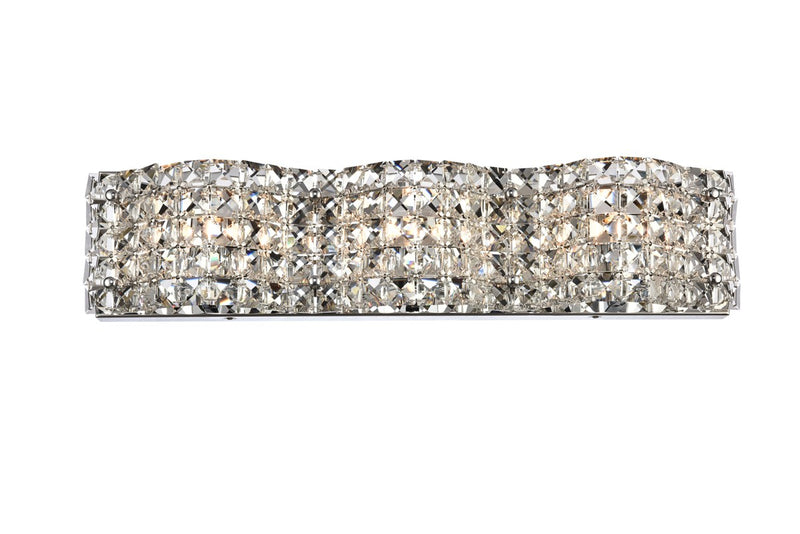 Tate 3-Light Wall Sconce in Chrome with Clear Royal Cut Crystal