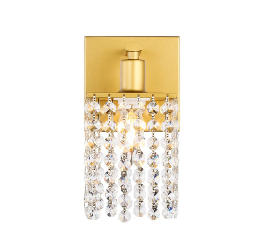 Phineas 1-Light Wall Sconce in Brass & Clear Crystals with Clear Royal Cut Crystal
