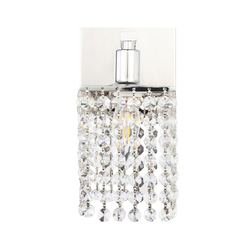 Phineas 1-Light Wall Sconce in Chrome & Clear Crystals with Clear Royal Cut Crystal