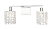 Phineas 2-Light Wall Sconce in Chrome & Clear Crystals with Clear Royal Cut Crystal
