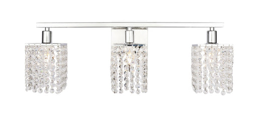 Phineas 3-Light Wall Sconce in Chrome & Clear Crystals with Clear Royal Cut Crystal