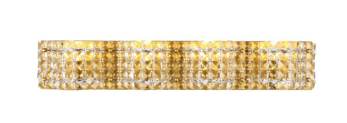 Ollie 4-Light Wall Sconce in Brass & Clear Crystals with Clear Royal Cut Crystal