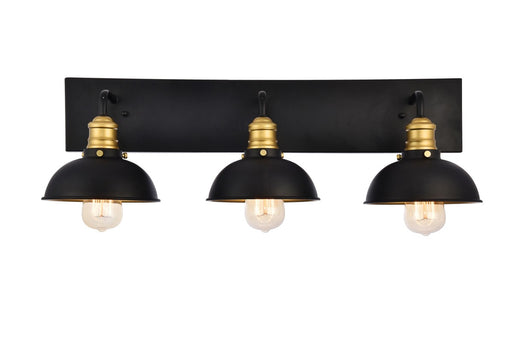 Anders 3-Light Wall Sconce in Black & Brass