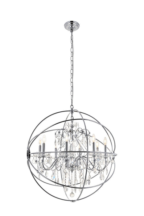 Cordelia 8-Light Pendant in Chrome with Clear royal cut Crystal