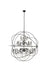 Cordelia 24-Light Pendant in Black with Clear royal cut Crystal