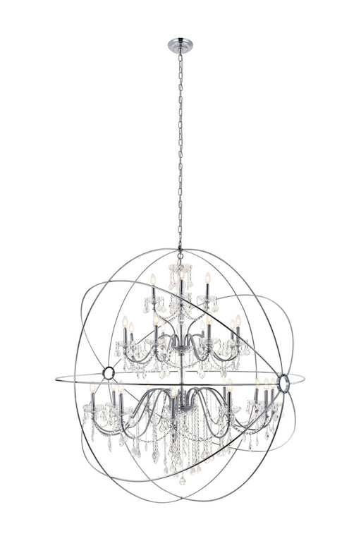 Cordelia 24-Light Pendant in Chrome with Clear royal cut Crystal