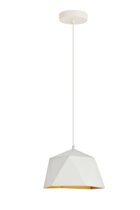 Arden 1-Light Pendant in White & Golden Inside