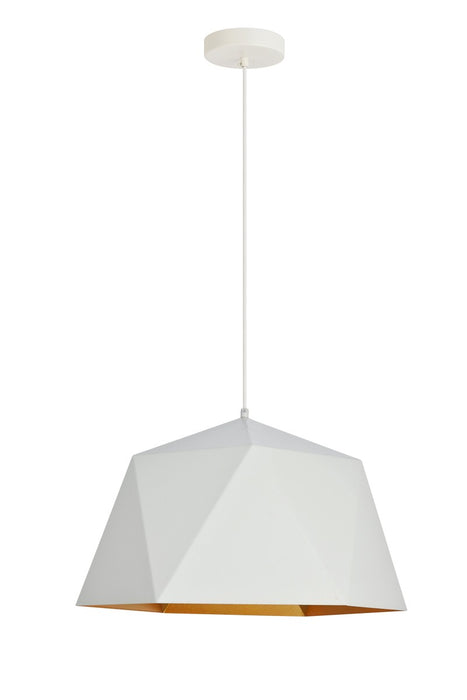 Arden 1-Light Pendant in White & Golden Inside