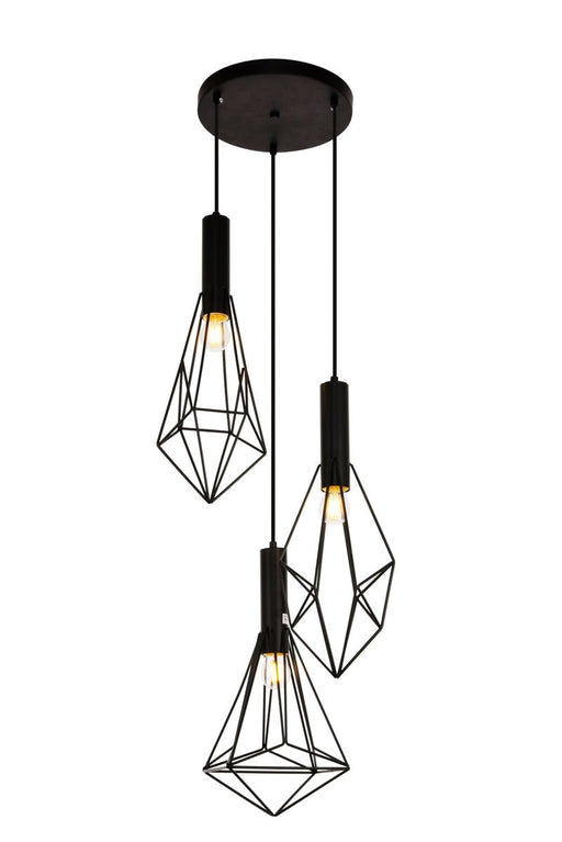 Jago 3-Light Pendant in Black - Lamps Expo