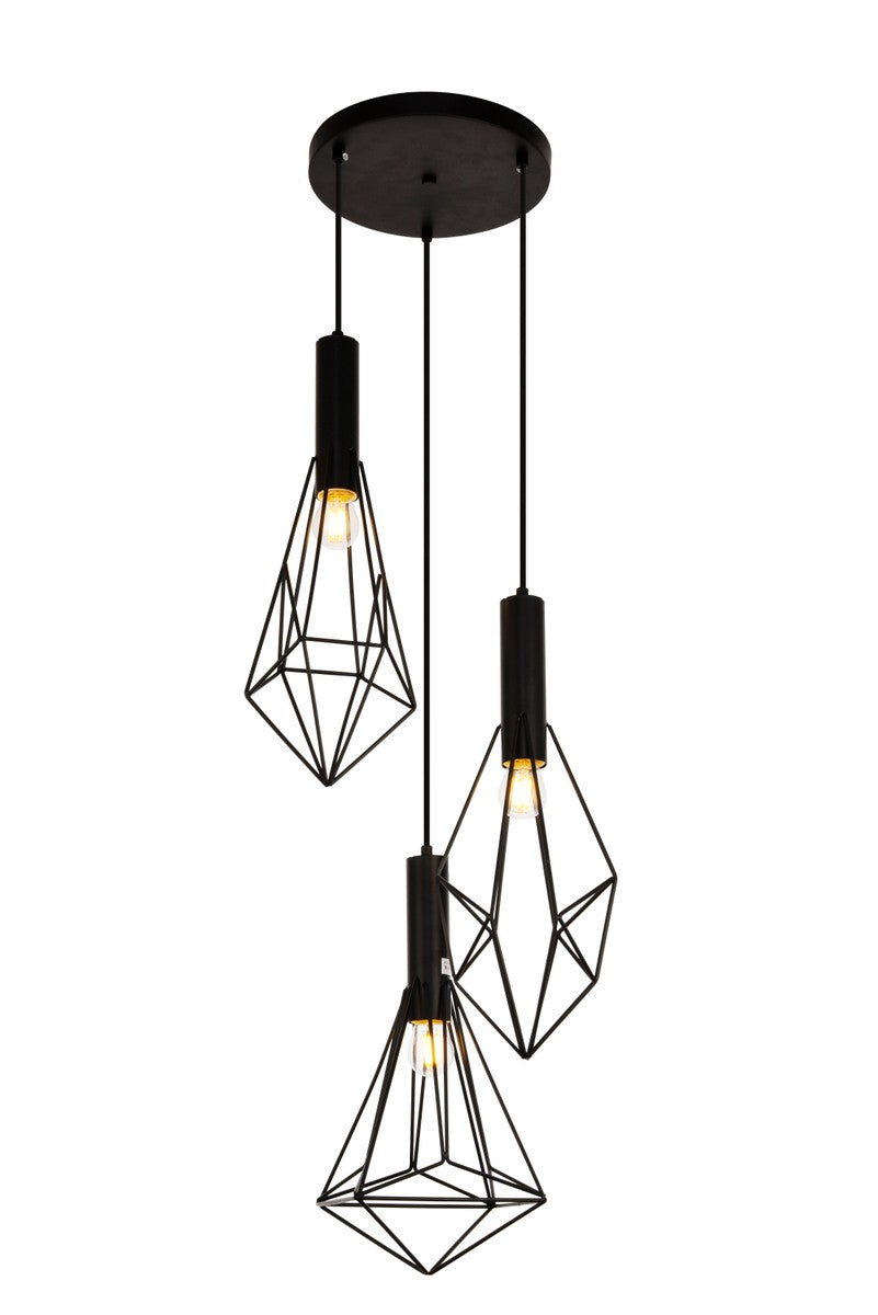 Jago 3-Light Pendant in Black