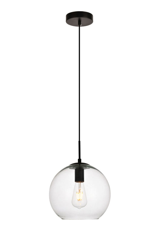 Placido 1-Light Pendant in Black & Clear