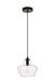 Placido 1-Light Pendant in Black & Clear