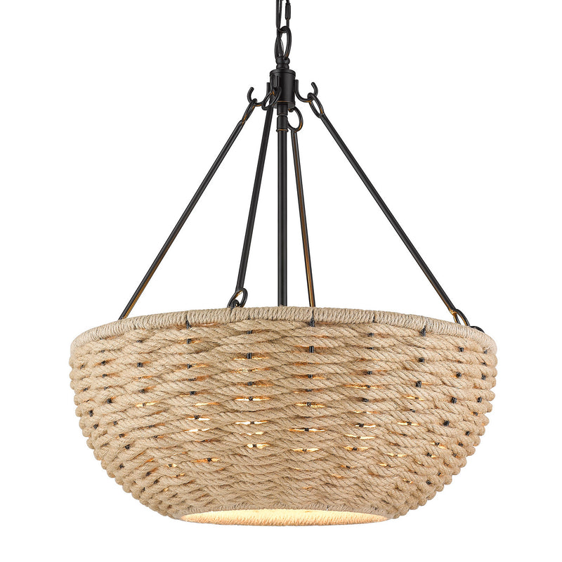 Four Light Pendant in Matte Black