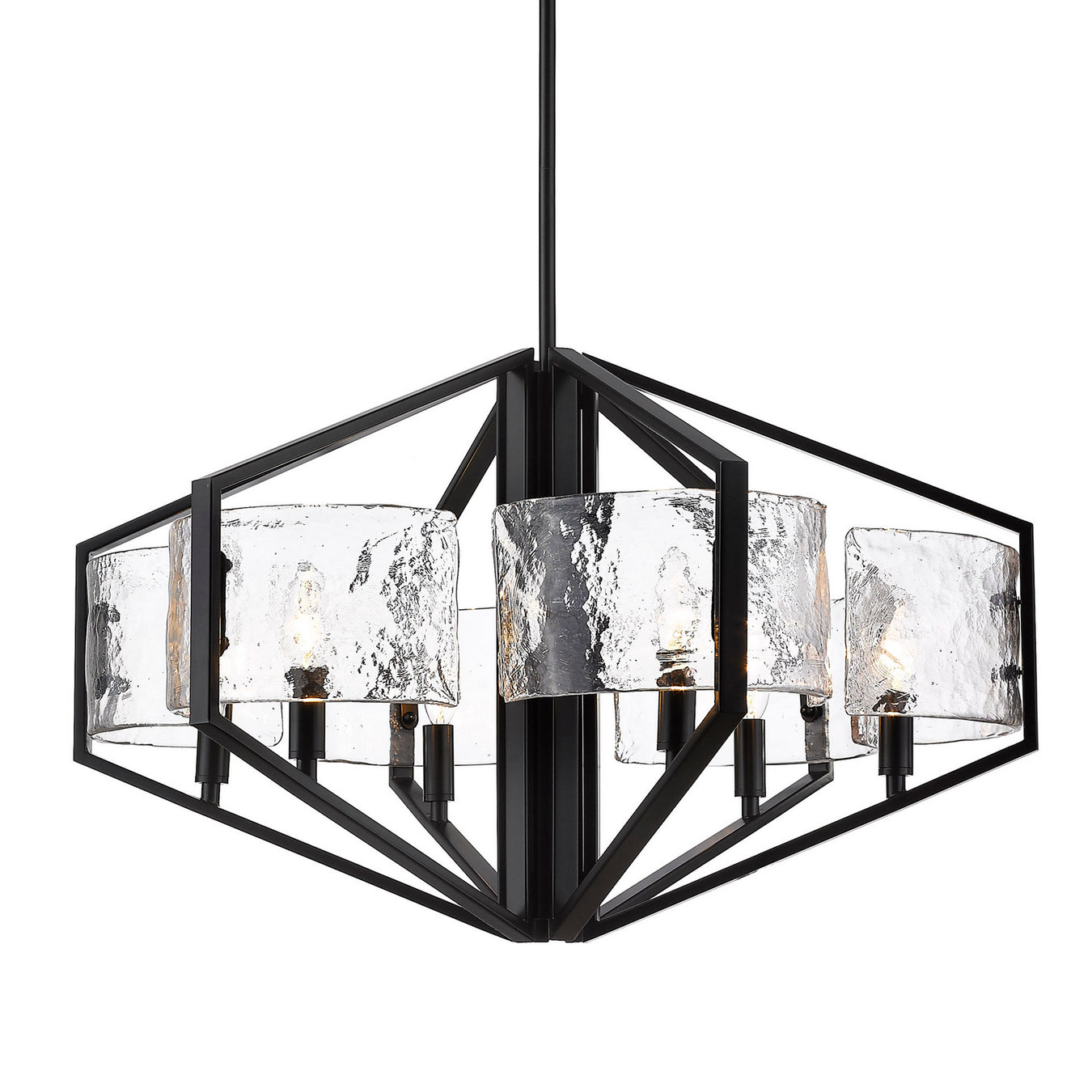 Six Light Chandelier in Matte Black