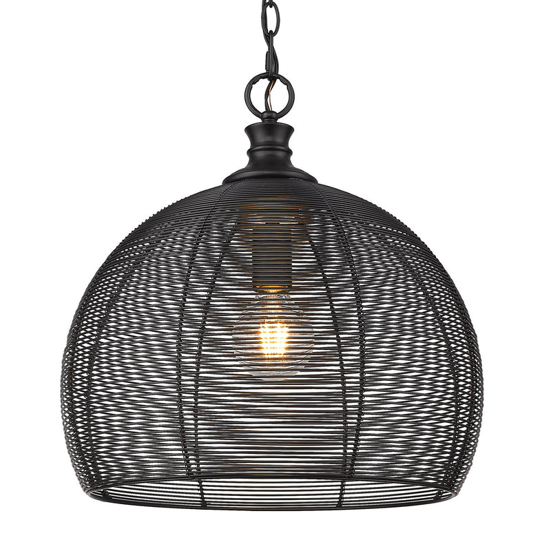 One Light Pendant in Matte Black
