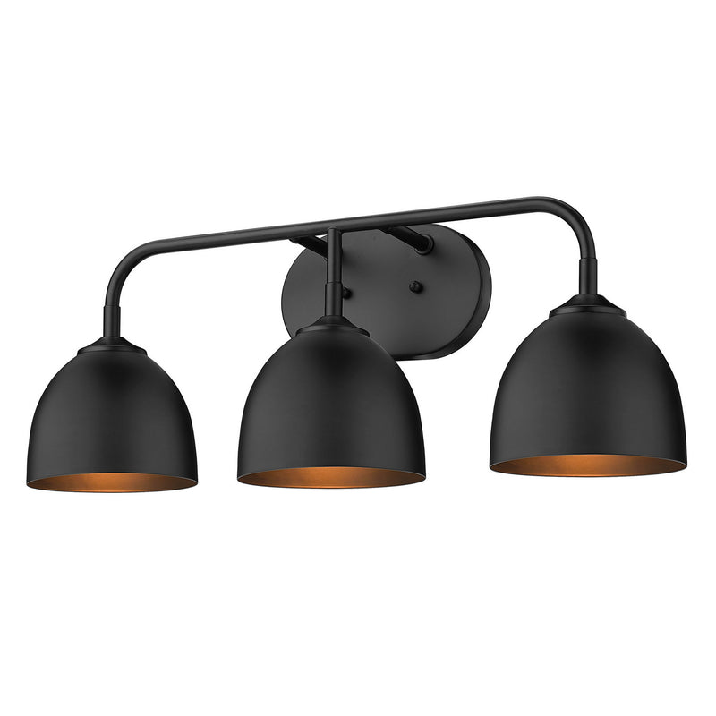 Three Light Bath Vanity in Matte Black