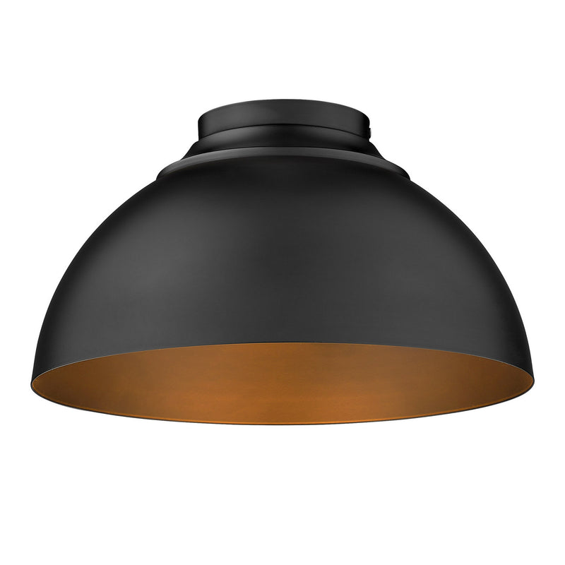 Three Light Flush Mount in Matte Black