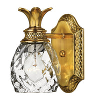 Plantation Single Light Vanity in Burnished Brass