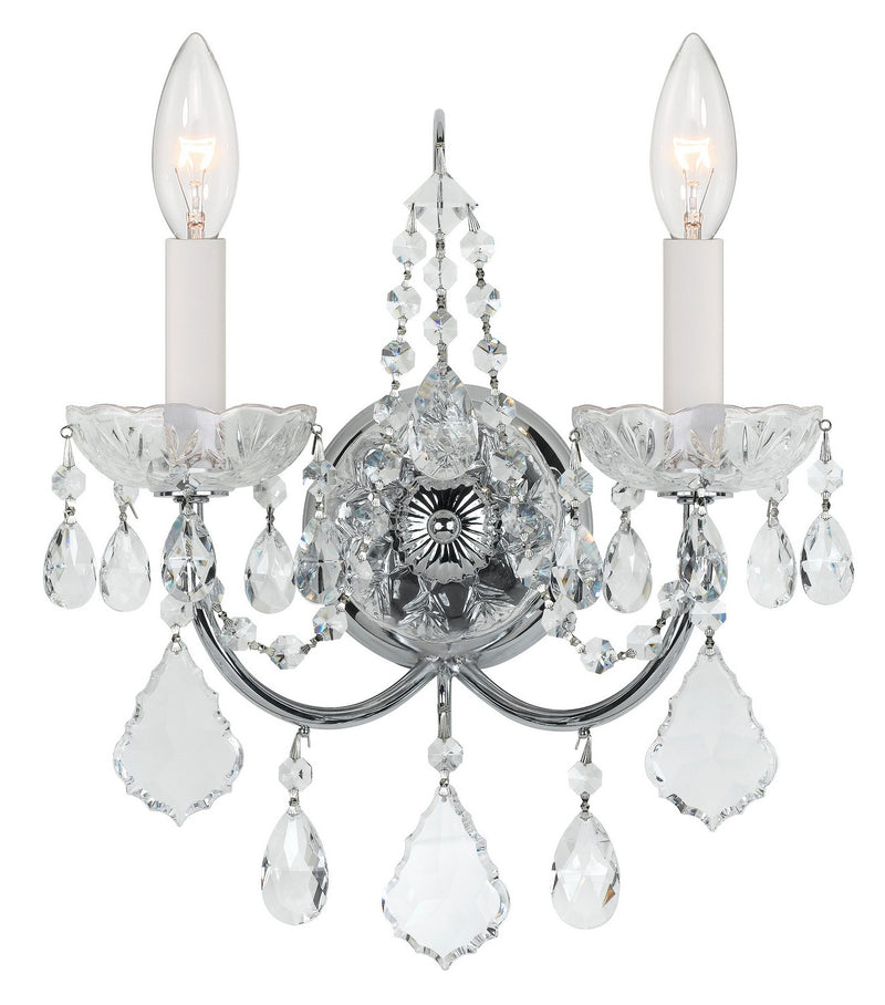 Imperial 2-Light Wall Mount in Polished Chrome by Crystorama - MPN 3222-CH-CL-I