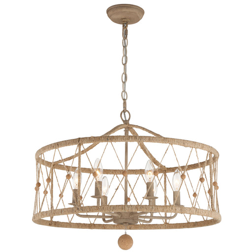 Brixton Six Light Chandelier in Burnished Silver