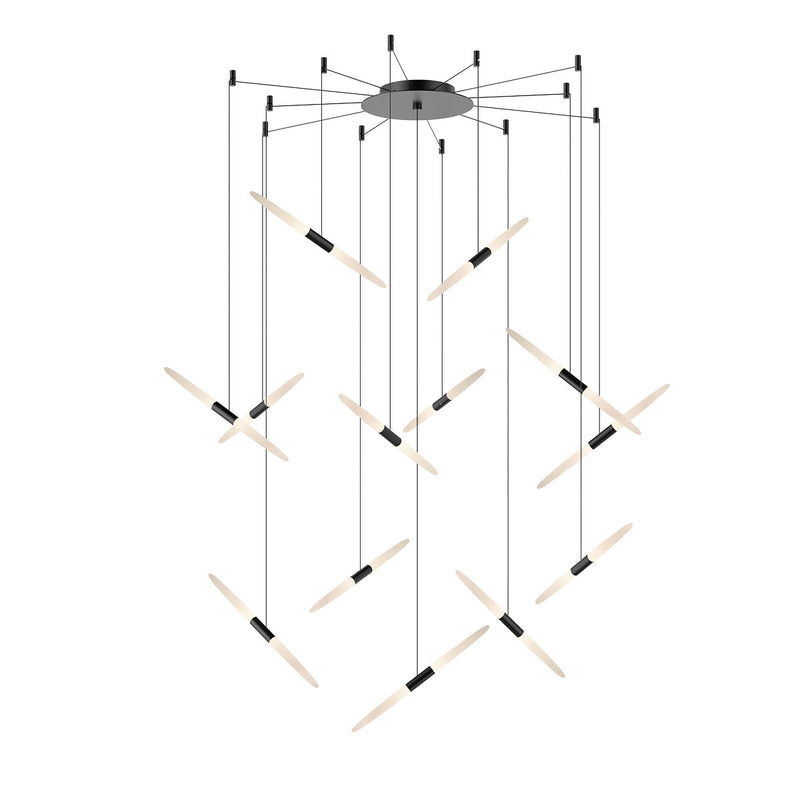 Ballet 13-Light Swag LED Pendant in Satin Black - Lamps Expo