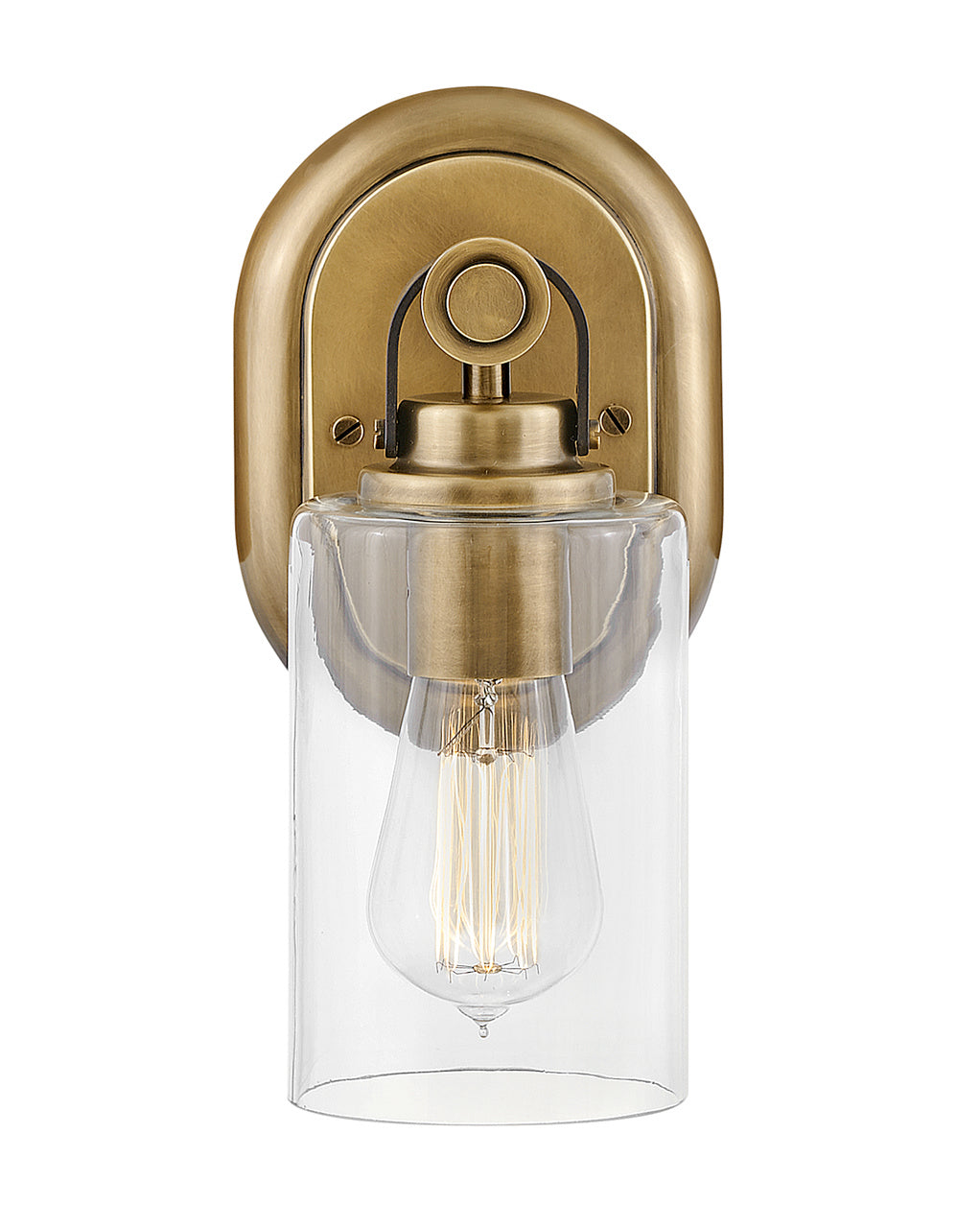 Halstead Single Light Vanity in Heritage Brass