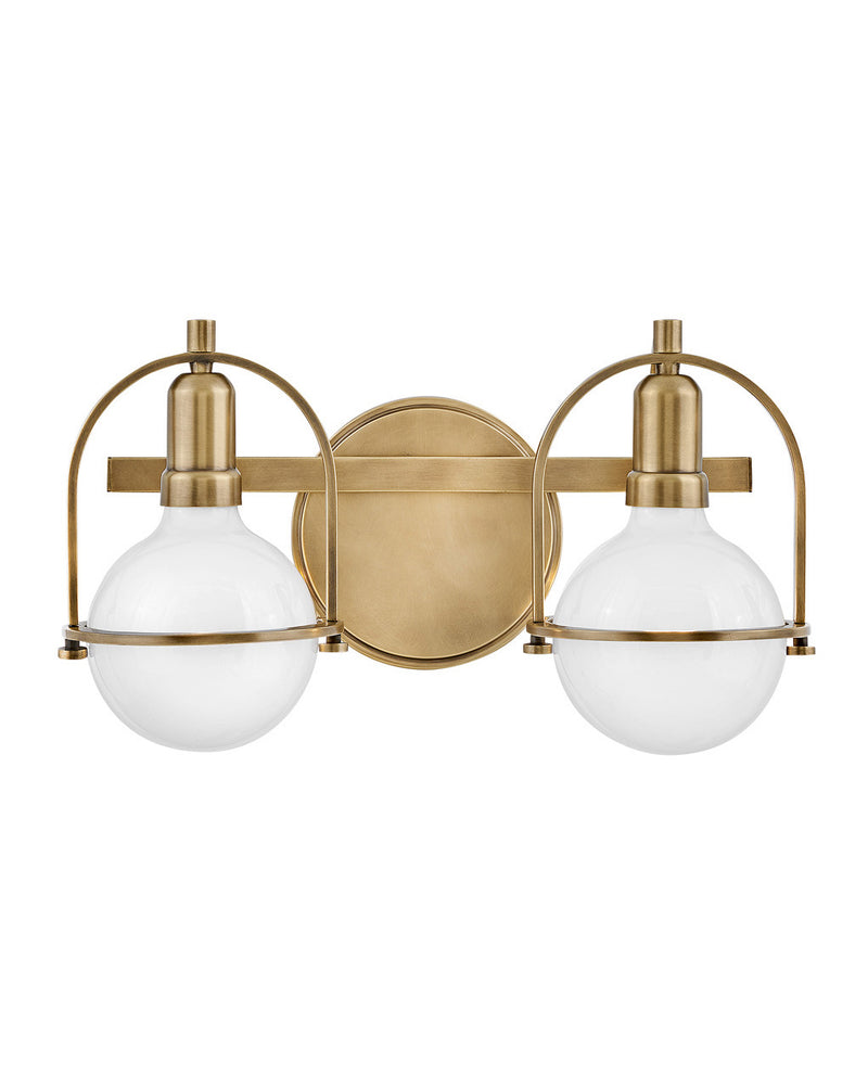 Somerset Two Light Vanity in Heritage Brass