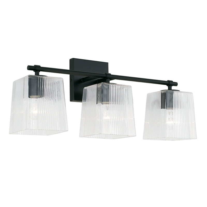 Lexi Three Light Vanity in Matte Black