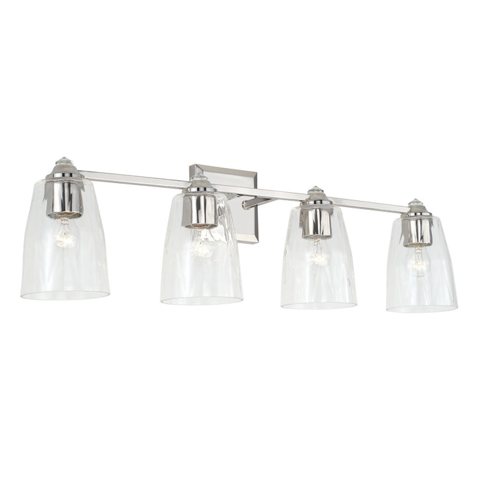 Laurent Four Light Vanity in Polished Nickel