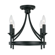 Peyton Four Light Semi-Flush Mount in Matte Black
