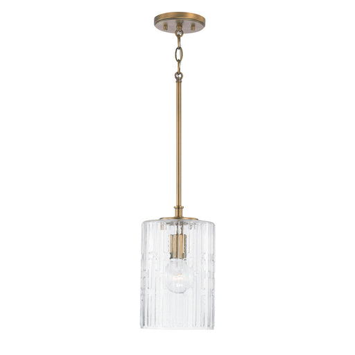 Emerson One Light Pendant in Aged Brass