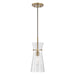 Mila One Light Pendant in Aged Brass