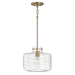Brighton One Light Pendant in Aged Brass