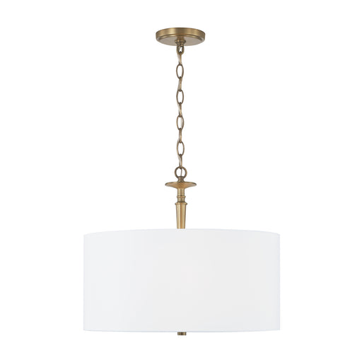 Abbie Three Light Pendant in Aged Brass
