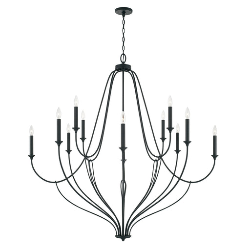 Bentley 12 Light Chandelier in Black Iron