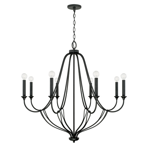 Bentley Eight Light Chandelier in Black Iron