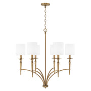 Abbie Six Light Chandelier in Aged Brass