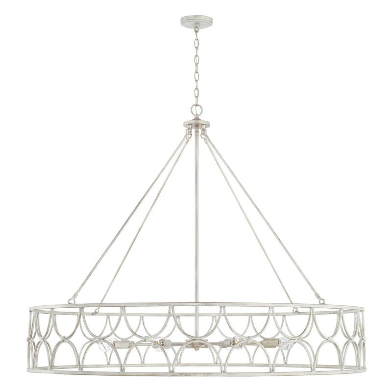 Ricci Eight Light Chandelier in Winter White