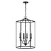 Peyton Four Light Foyer Pendant in Matte Black