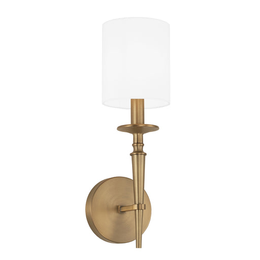 Abbie One Light Wall Sconce in Aged Brass
